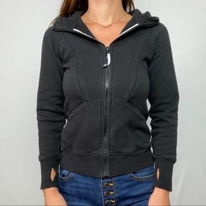 Ivivva Girls Black Full Zip Hoodie Sweatshirt